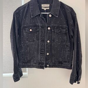 Black / Grey Denim Crop Jacket